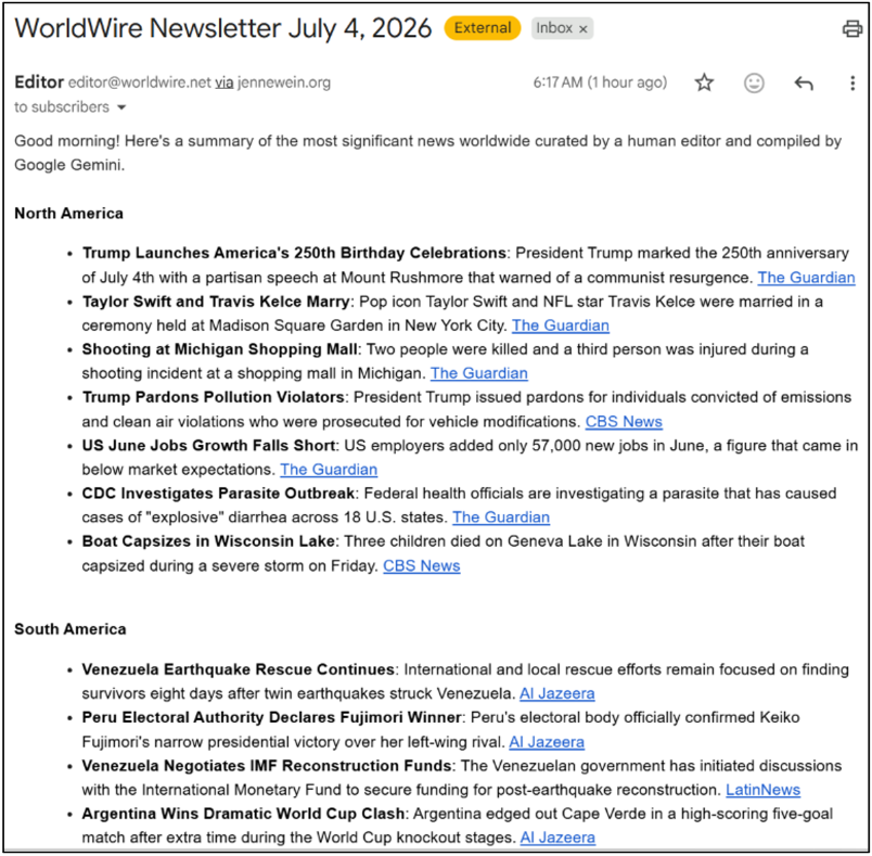 Newsletter example